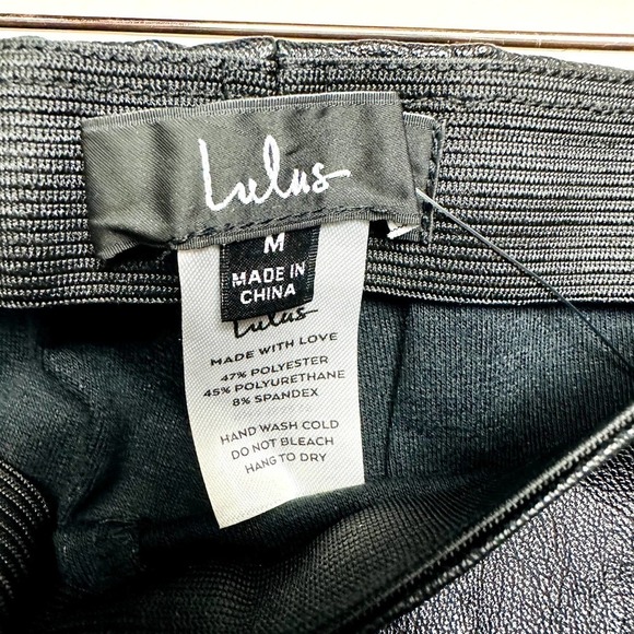 Lulus NWT Ellianna Vegan Leather High Waisted Skinny Leggings Black Size Medium - Picture 6 of 7